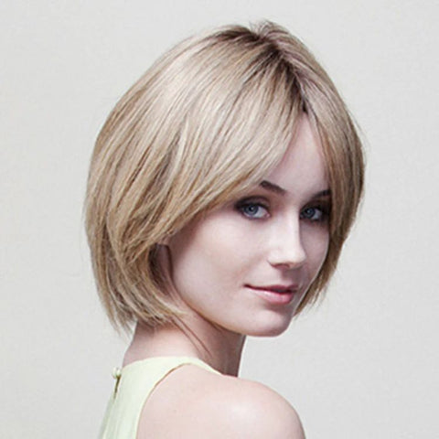 Ashley Petite Mono/Hand - Tied Lace Front Human Hair Wig Bronze Collection by Dimples - Valentine Wigs