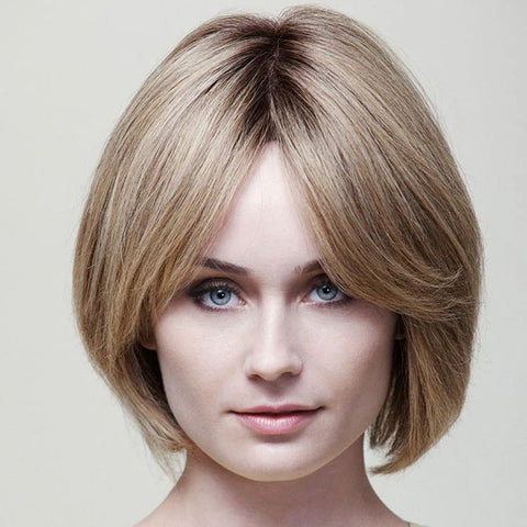 Ashley Petite Mono/Hand - Tied Lace Front Human Hair Wig Bronze Collection by Dimples - Valentine Wigs