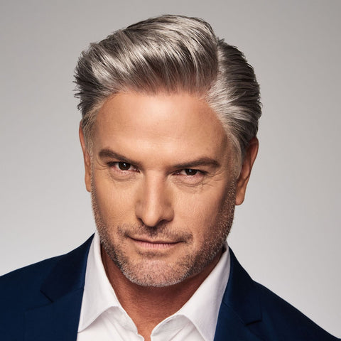 Distinguished Mono/Hand-Tied Lace Front Men's Wig By HIM - Valentine Wigs