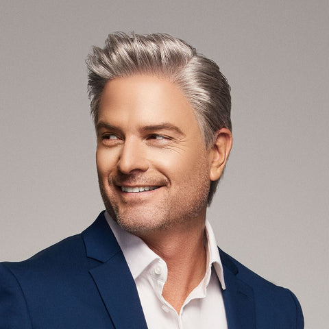 Distinguished Mono/Hand-Tied Lace Front Men's Wig By HIM - Valentine Wigs