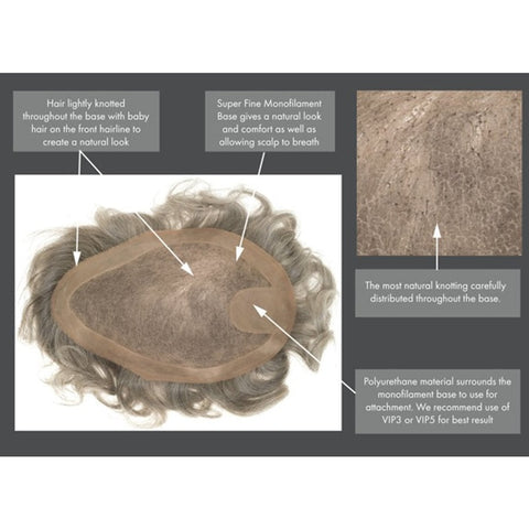 Finetech Medium Mono Toupee Men's Collection By Dimples - Valentine Wigs