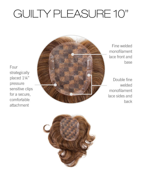 Guilty Pleasure 10" Human Hair Mono/Hand - Tied Topper By Raquel Welch - Valentine Wigs