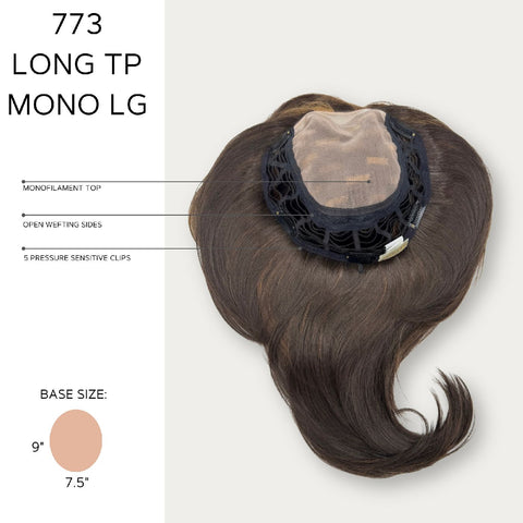 Long Mono TP Large Ladies Hair Mono Topper / Enhancer By Amore Rene of Paris - Valentine Wigs