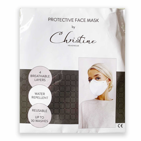 Protective Face Mask Christine Headwear Collection - White - Valentine Wigs