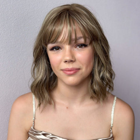 Sandy With a Fringe Petite Mono/Hand - Tied Lace Front Wig Petite Wig Company - Valentine Wigs