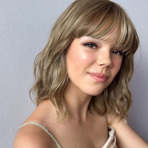 Sandy With a Fringe Petite Mono/Hand - Tied Lace Front Wig Petite Wig Company - Valentine Wigs