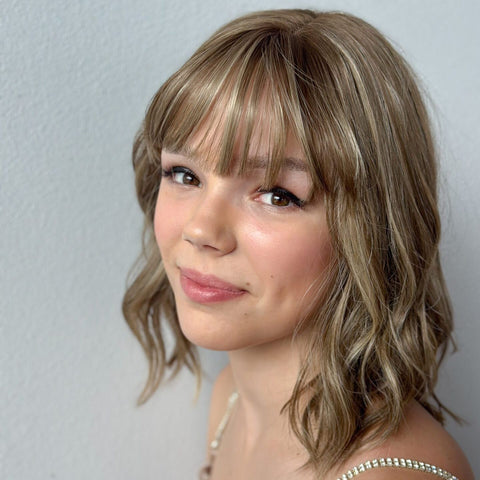 Sandy With a Fringe Petite Mono/Hand - Tied Lace Front Wig Petite Wig Company - Valentine Wigs