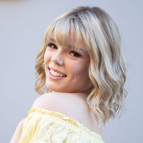 Sandy With a Fringe Petite Mono/Hand - Tied Lace Front Wig Petite Wig Company - Valentine Wigs