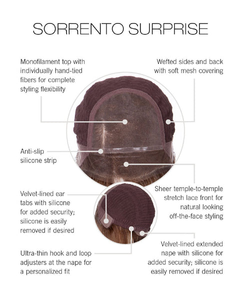 Sorrento Surprise Mono Top Ext Lace Front Human Hair Wig by Raquel Welch Wigs - Valentine Wigs