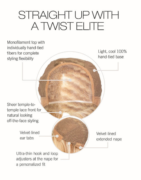 Straight Up With A Twist Elite Mono/Hand-Tied Ext Lace Front Wig by Raquel Welch Wigs - Valentine Wigs