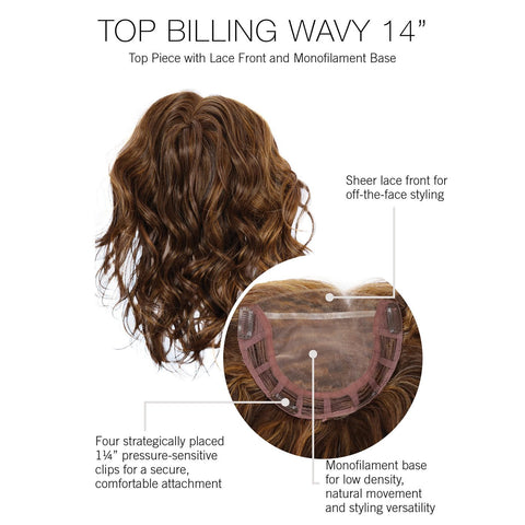 Top Billing 14" Wavy Enhancer Hairpiece by Raquel Welch - Valentine Wigs